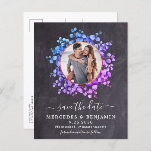 Budget Botanical Eucalyptus Save The Date Photo