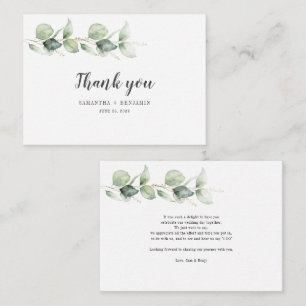 Budget Botanical Eucalyptus Wedding Thank You Card
