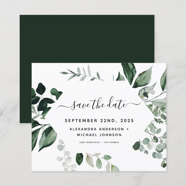 Budget Botanical Greenery Foliage Wedding (Front/Back)