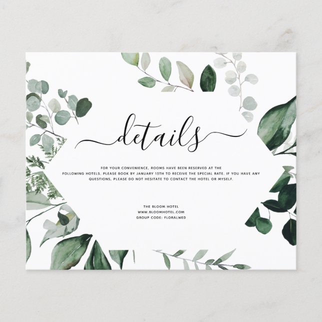 Budget Botanical Greenery Foliage Wedding Flyer (Front)