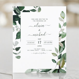 Budget Botanical Greenery Foliage Wedding Flyer