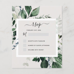 Budget Botanical Greenery RSVP Invitation Flyer