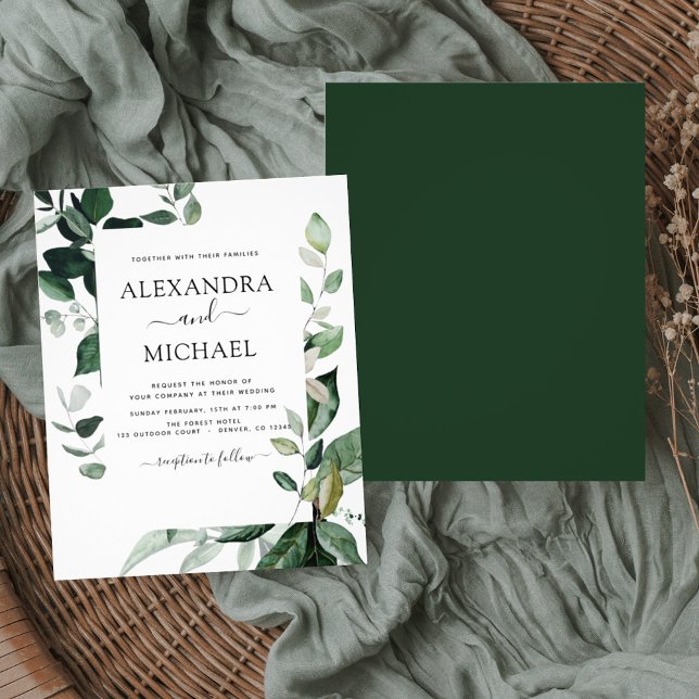 Budget Botanical Greenery Wedding Invitation Flyer (Creator Uploaded)