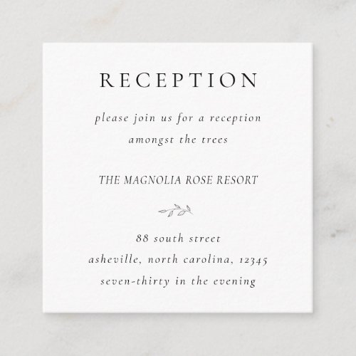 Budget Botanical Reception Info Enclosure Card