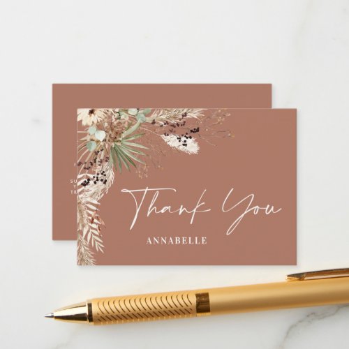 Budget botanical simple baby shower thank you enclosure card