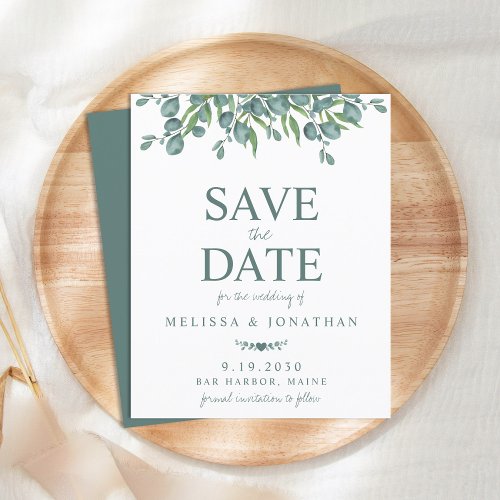 Budget Botanical Watercolor Greenery Save The Date