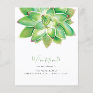 Budget Botanical Watercolor Succulent Moving Flyer