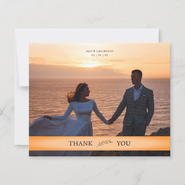 Budget Botanical Wedding Orange Cut Paper Effect (Front)