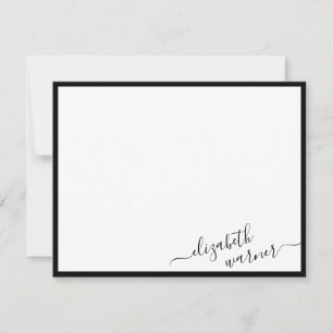 Budget Bottom Corner Feminine Name Calligraphy Note Card