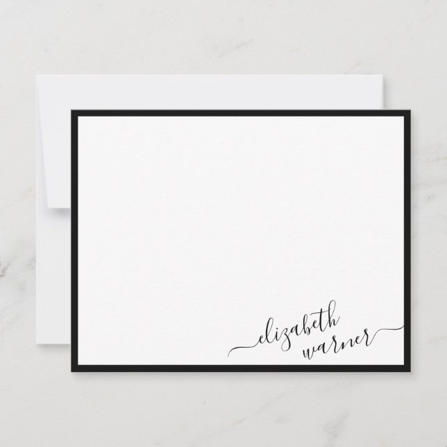 Budget Bottom Corner Feminine Name Calligraphy  Note Card (Front)