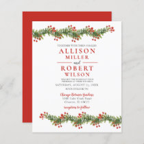 Budget Boughs of Holly Wedding Invitation