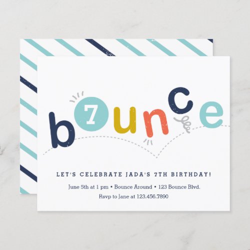 Budget Bounce Birthday Party Invitation