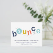 Budget Bounce Birthday Party Invitation Postcard (Standing Front)