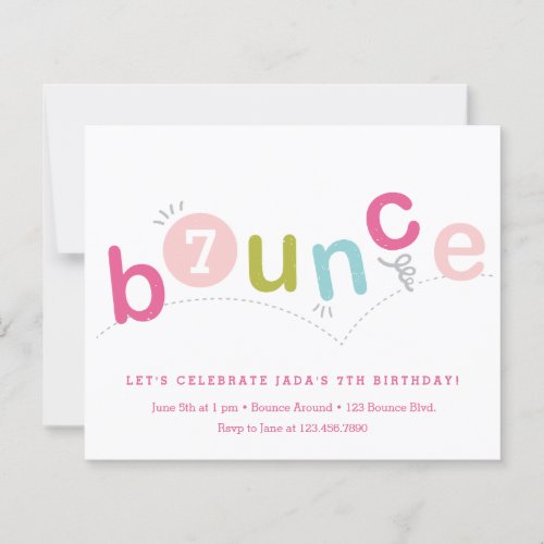 Budget Bounce Kids Age Birthday Party Invitation