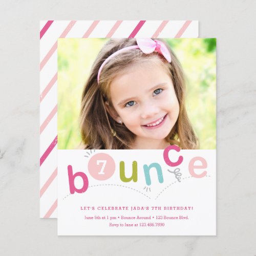 Budget Bounce Kids Birthday Party Invitations