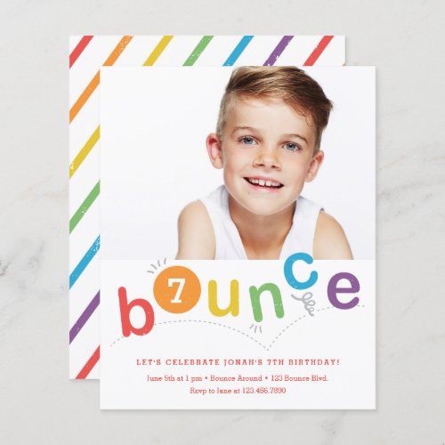 Budget Bounce Kids Birthday Party Invitations