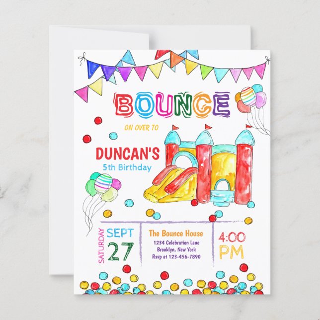 BUDGET Bounce on over Trampoline Park Birthday (Front)