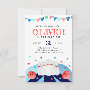 Budget Bowling Birthday Party Strike Up Some Fun Note Card