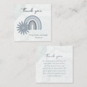 Budget Boy Baby Shower Blue Watercolor Thank You Note Card