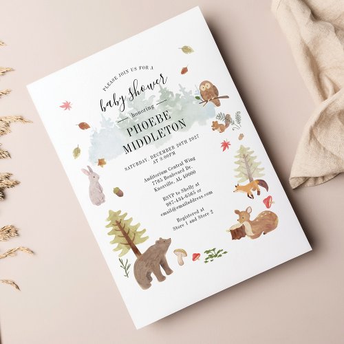 Budget Boy Baby Shower Woodland Animals Invitation