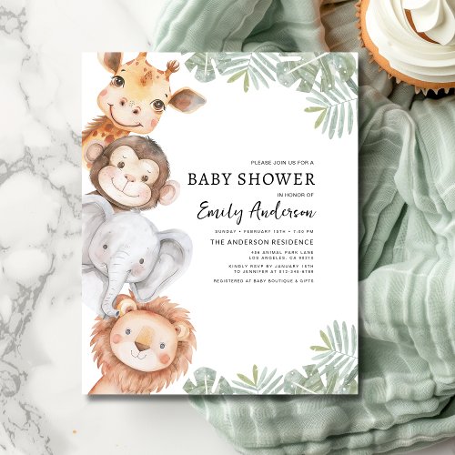 Safari baby shower invitation