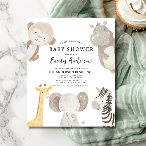 Safari baby shower invitation