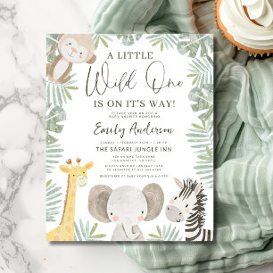 Budget Boys Wild One Safari Animals Baby Shower