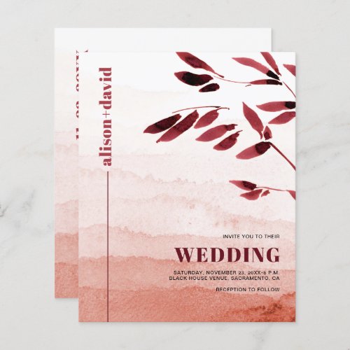 BUDGET Branch Japandi wedding invitation
