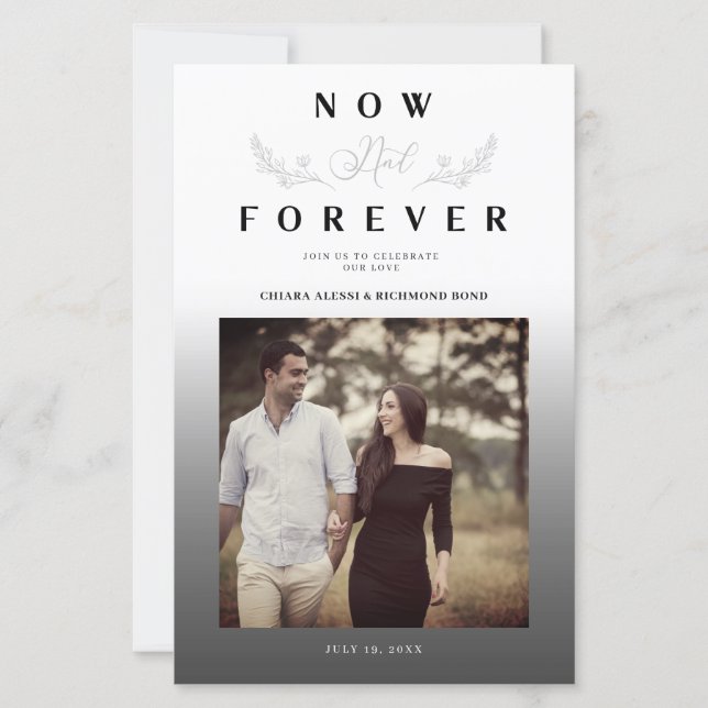 Budget Branches Gray Gradient Wedding Photo Script (Front)