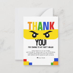 BUDGET Bricks Building Blocks Birthday Thank You Note Card