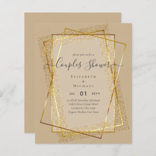 BUDGET Bridal COUPLES Shower Gold Geometric Frame