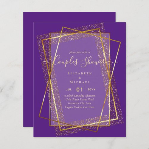 BUDGET Bridal COUPLES Shower Gold Geometric Frame