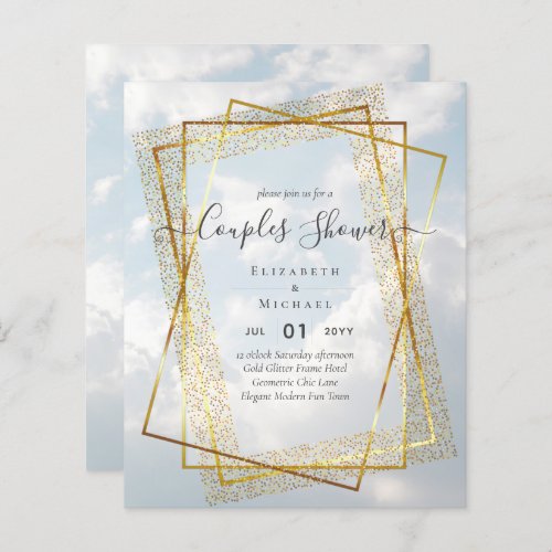 BUDGET Bridal COUPLES Shower Gold Geometric Frame