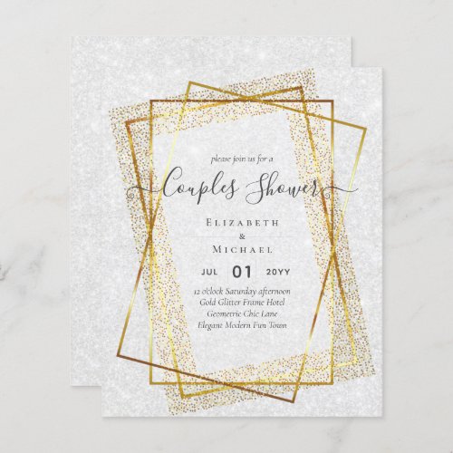 BUDGET Bridal COUPLES Shower Gold Geometric Frame