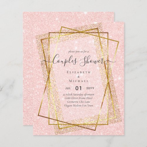 BUDGET Bridal COUPLES Shower Gold Geometric Frame