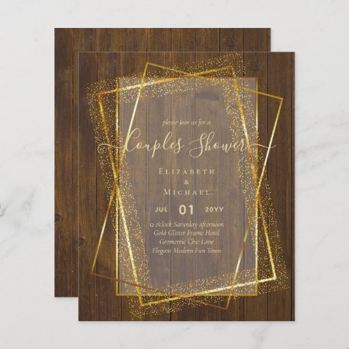 BUDGET Bridal COUPLES Shower Gold Geometric Frame