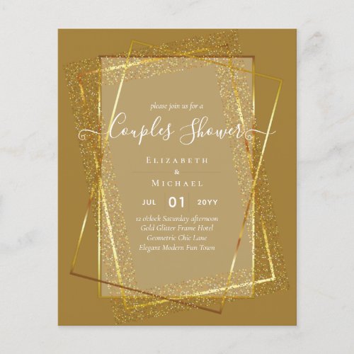 BUDGET Bridal COUPLES Shower Gold Geometric Frame Flyer