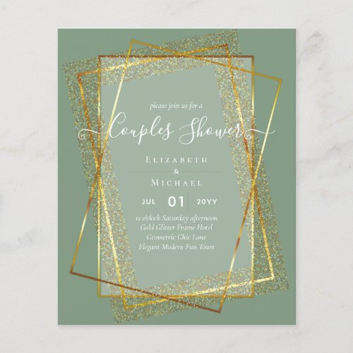 BUDGET Bridal COUPLES Shower Gold Geometric Frame Flyer