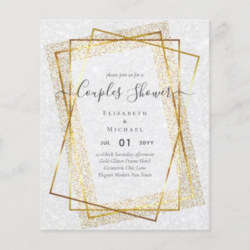 BUDGET Bridal COUPLES Shower Gold Geometric Frame Flyer