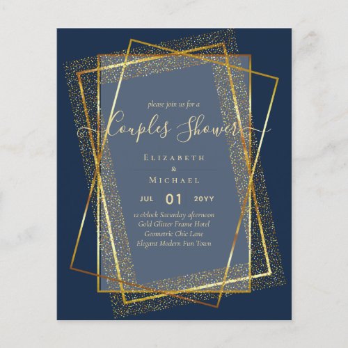 BUDGET Bridal COUPLES Shower Gold Geometric Frame Flyer