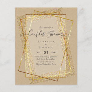 BUDGET Bridal COUPLES Shower Gold Geometric Frame Flyer