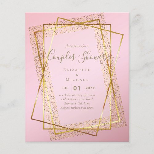 BUDGET Bridal COUPLES Shower Gold Geometric Frame Flyer