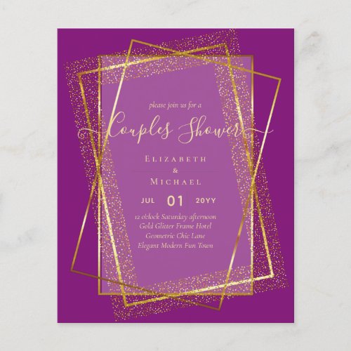 BUDGET Bridal COUPLES Shower Gold Geometric Frame Flyer