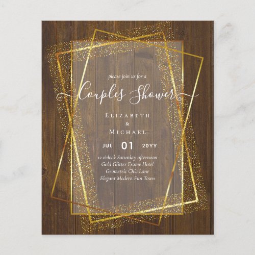 BUDGET Bridal COUPLES Shower Gold Geometric Frame Flyer