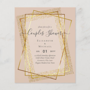 BUDGET Bridal COUPLES Shower Gold Geometric Frame Flyer