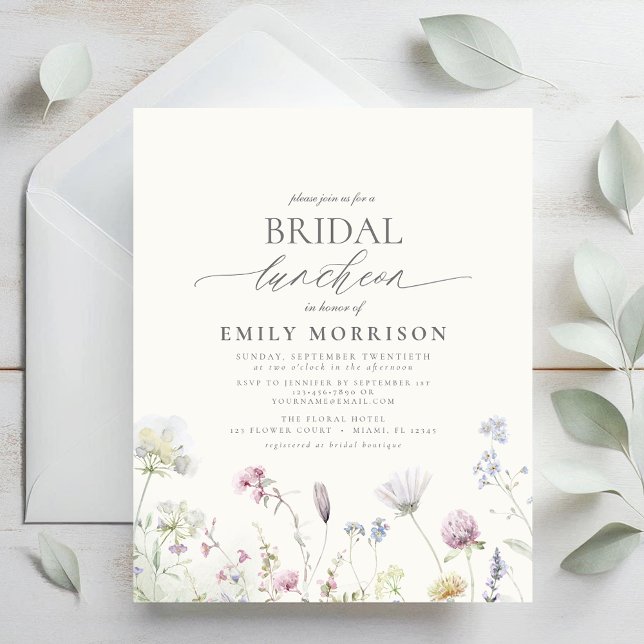 Budget Bridal Luncheon Wildflower Invitation  (Creator Uploaded)