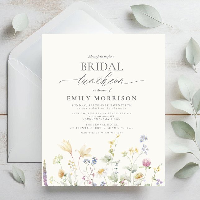 Budget Bridal Luncheon Wildflower Invitation  (Creator Uploaded)