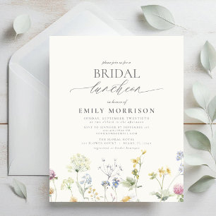 Budget Bridal Luncheon Wildflower Invitation Flyer