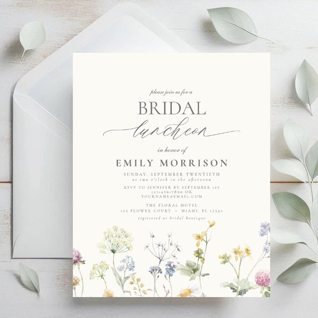 Budget Bridal Luncheon Wildflower Invitation  Flyer (Creator Uploaded)