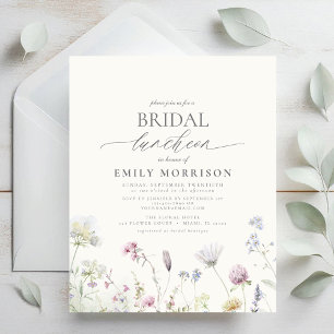 Budget Bridal Luncheon Wildflower Invitation Flyer